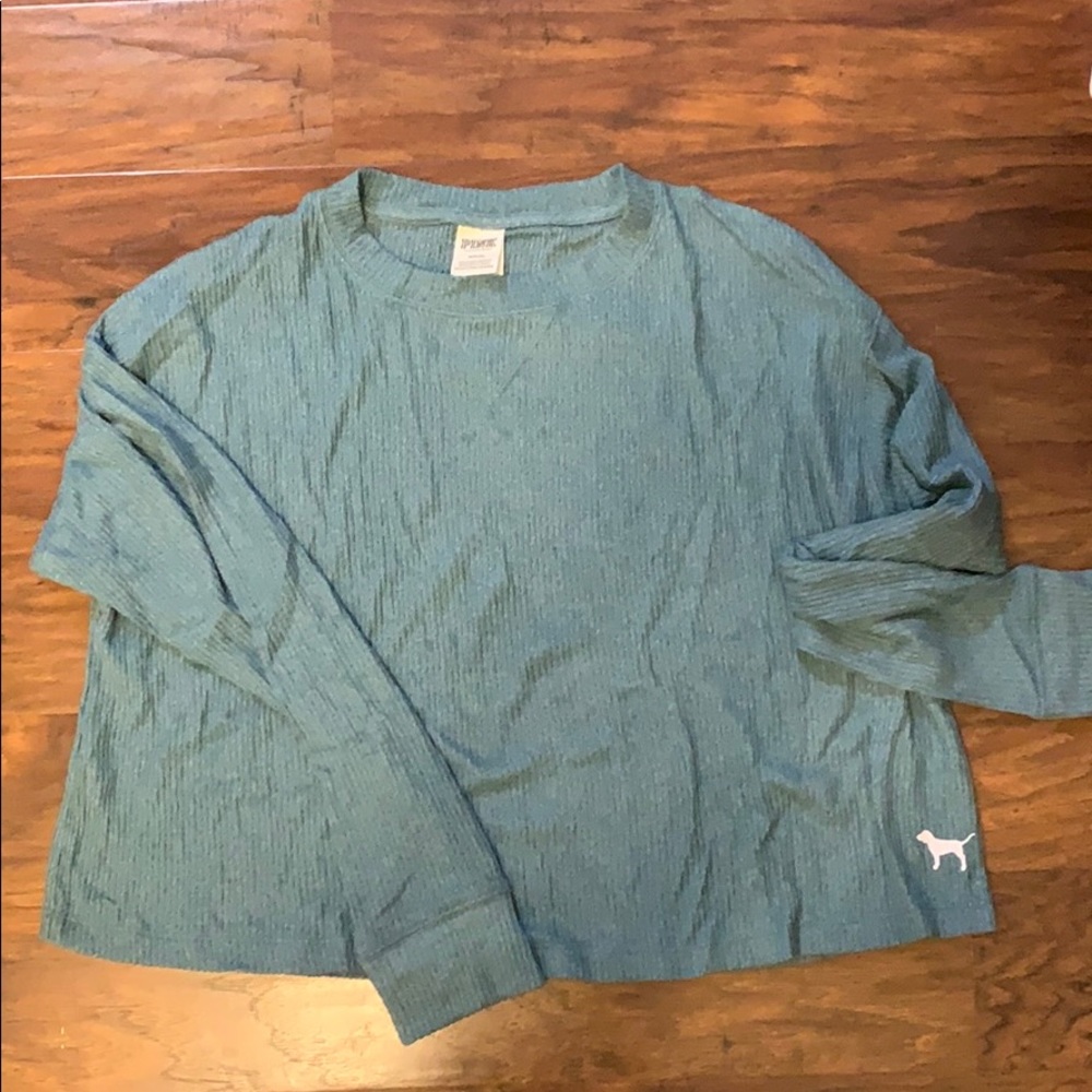 PINK BNWT Ribbed Crop Top - Teal size med